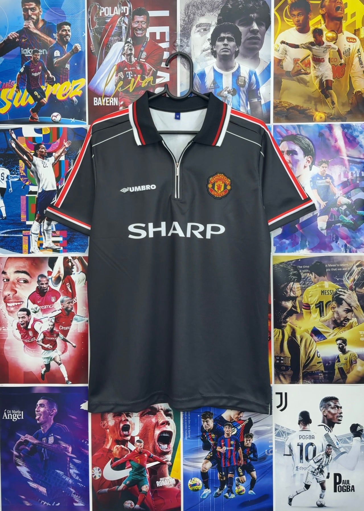BECKHAM MAN UNITED 98-99 BLACK KIT