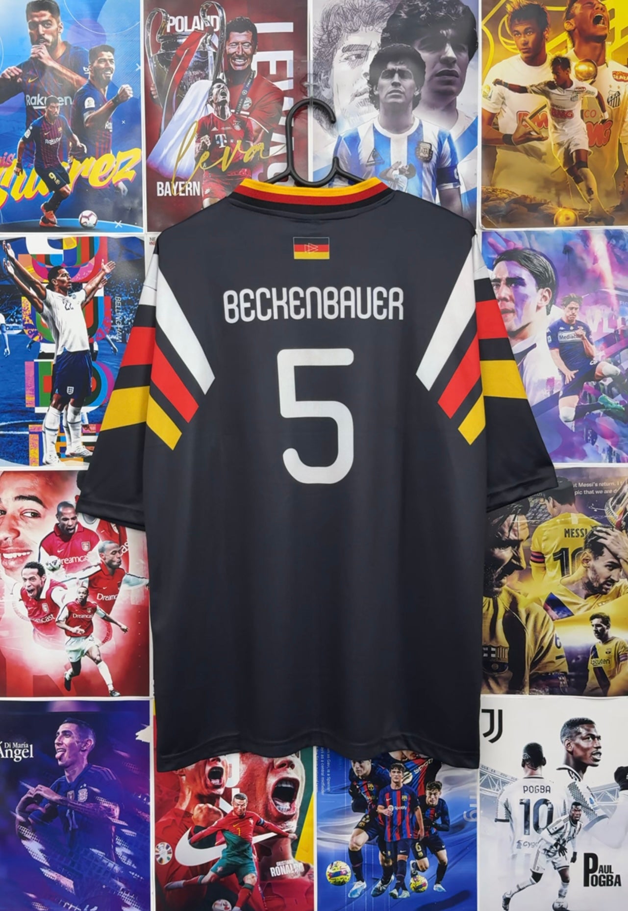 BECKENBAUER GERMANY 1996 BLACK OVERSIZED KIT