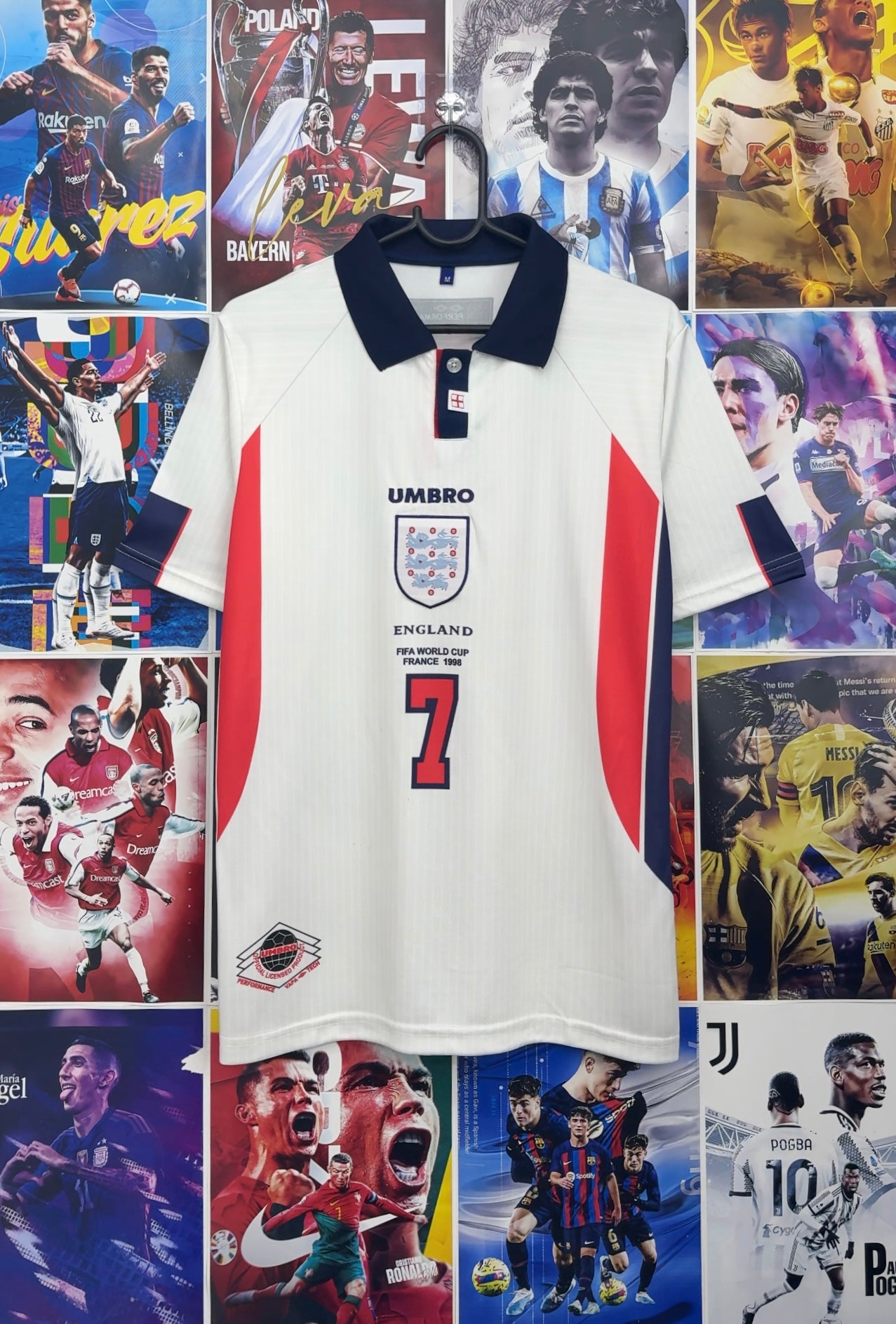 BECKHAM ENGLAND 1998 HOME KIT