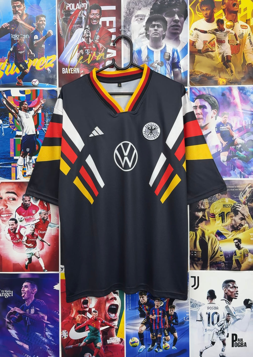 BECKENBAUER GERMANY 1996 BLACK OVERSIZED KIT