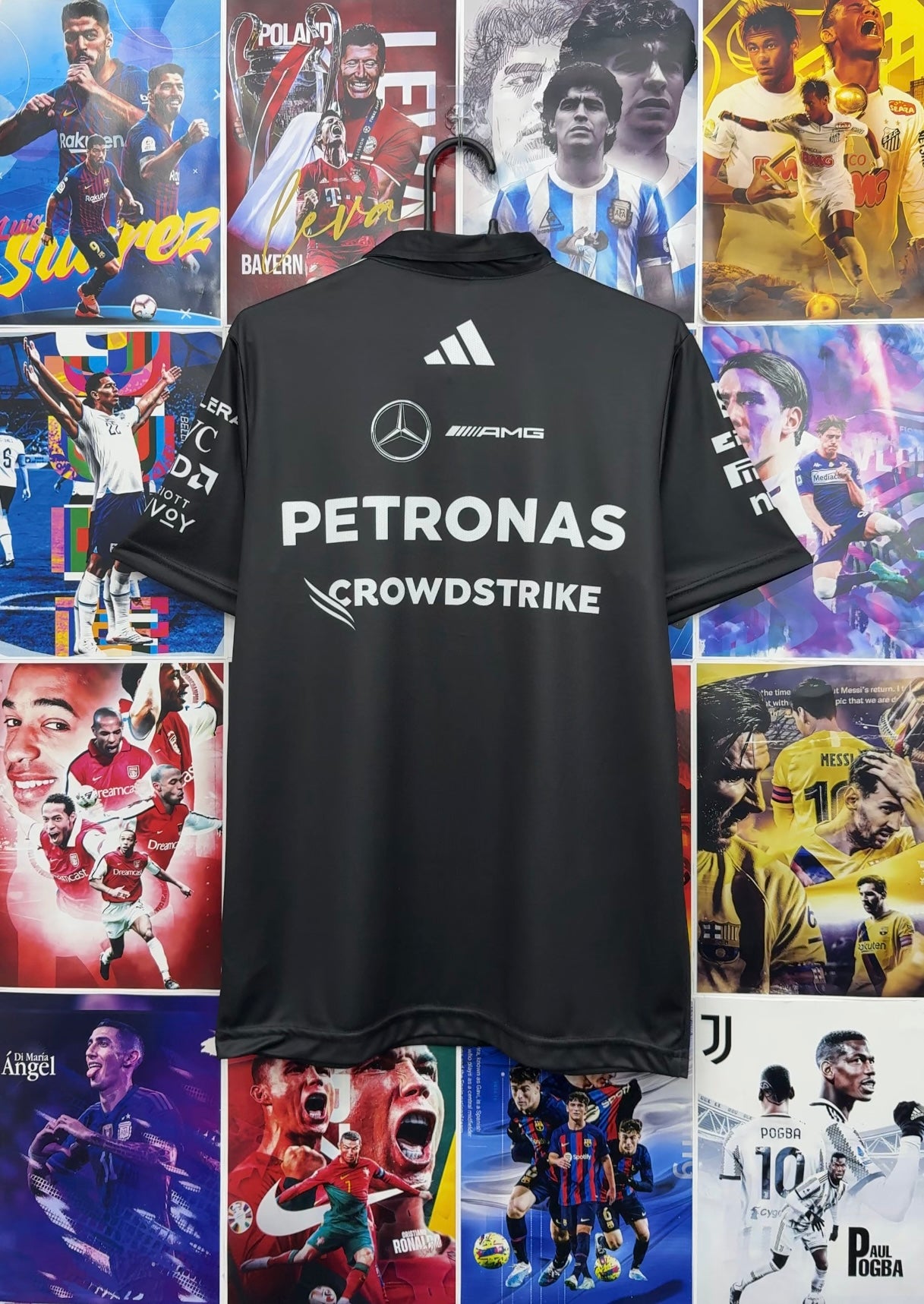 F1 MERCEDES PERRONAS BLACK POLO