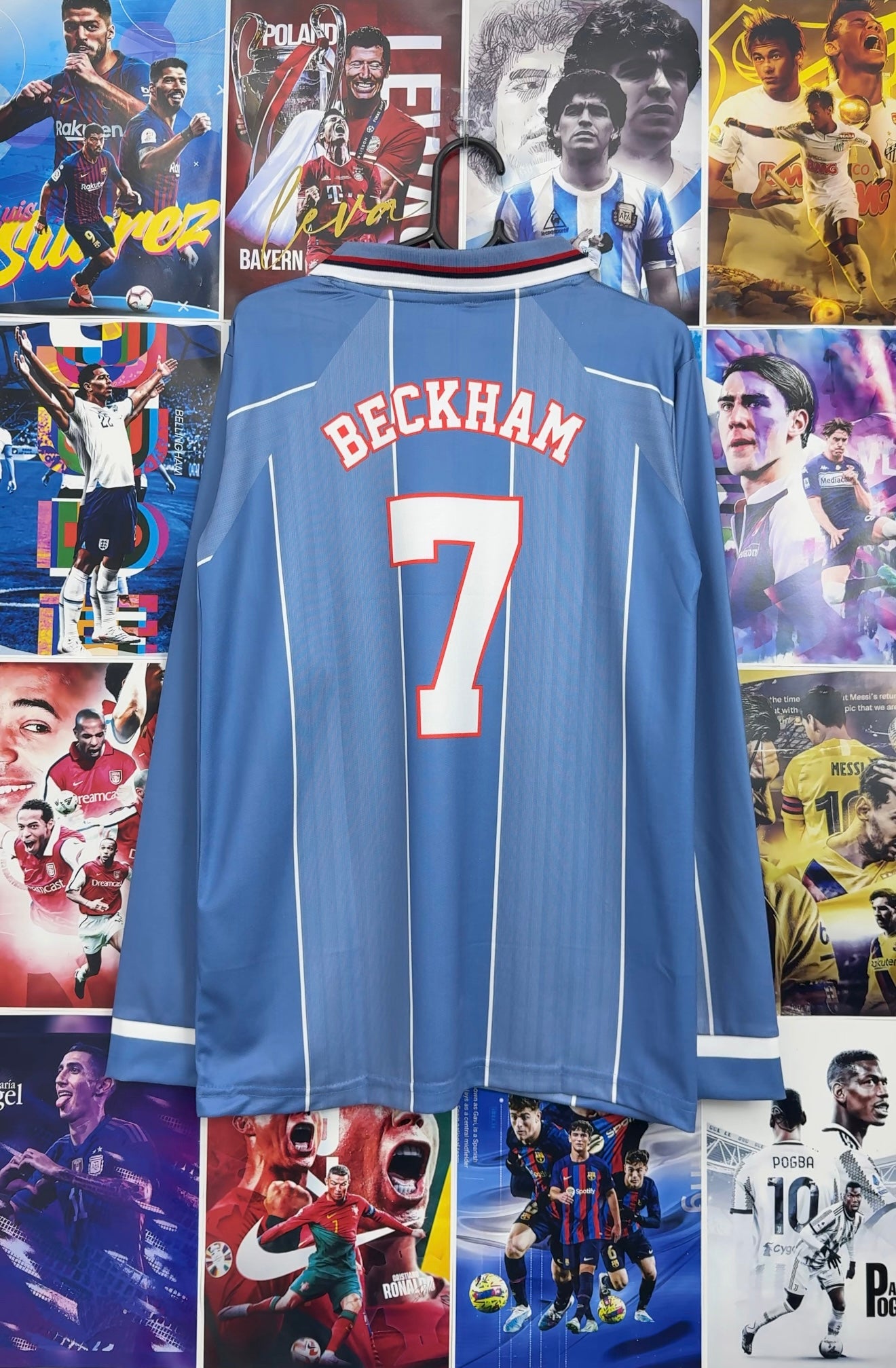 BECKHAM ENGLAND 1996 AWAY FULL SLEEVE KIT