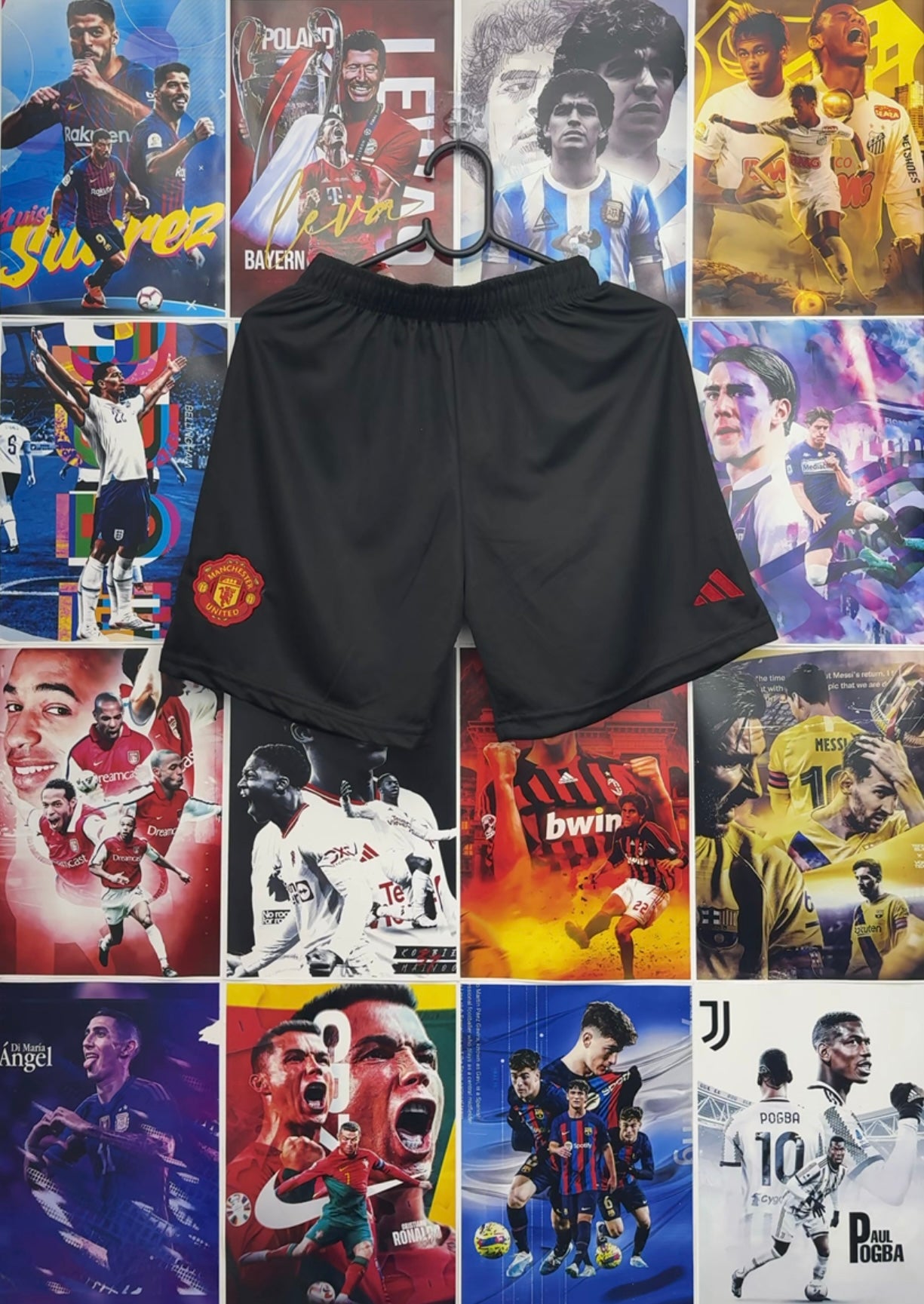MAN UNITED BLACK SHORTS