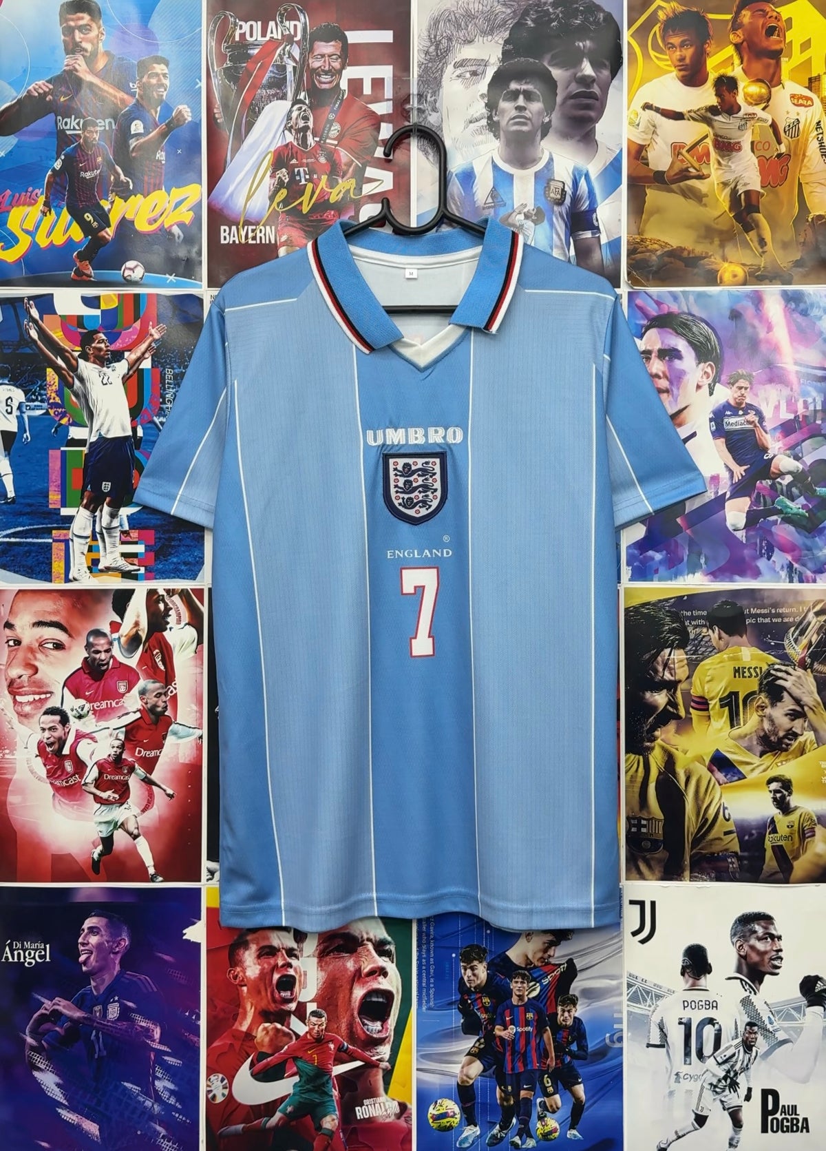 BECKHAM ENGLAND 1996 AWAY KIT