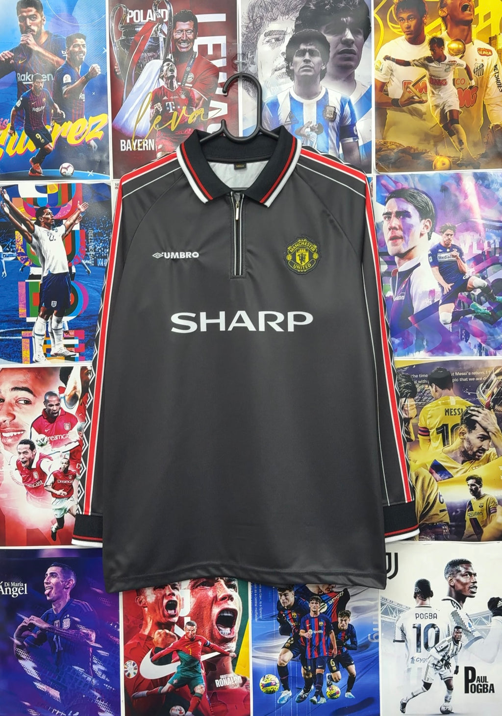 BECKHAM MAN UNITED 98-99 BLACK FULL SLEEVE KIT