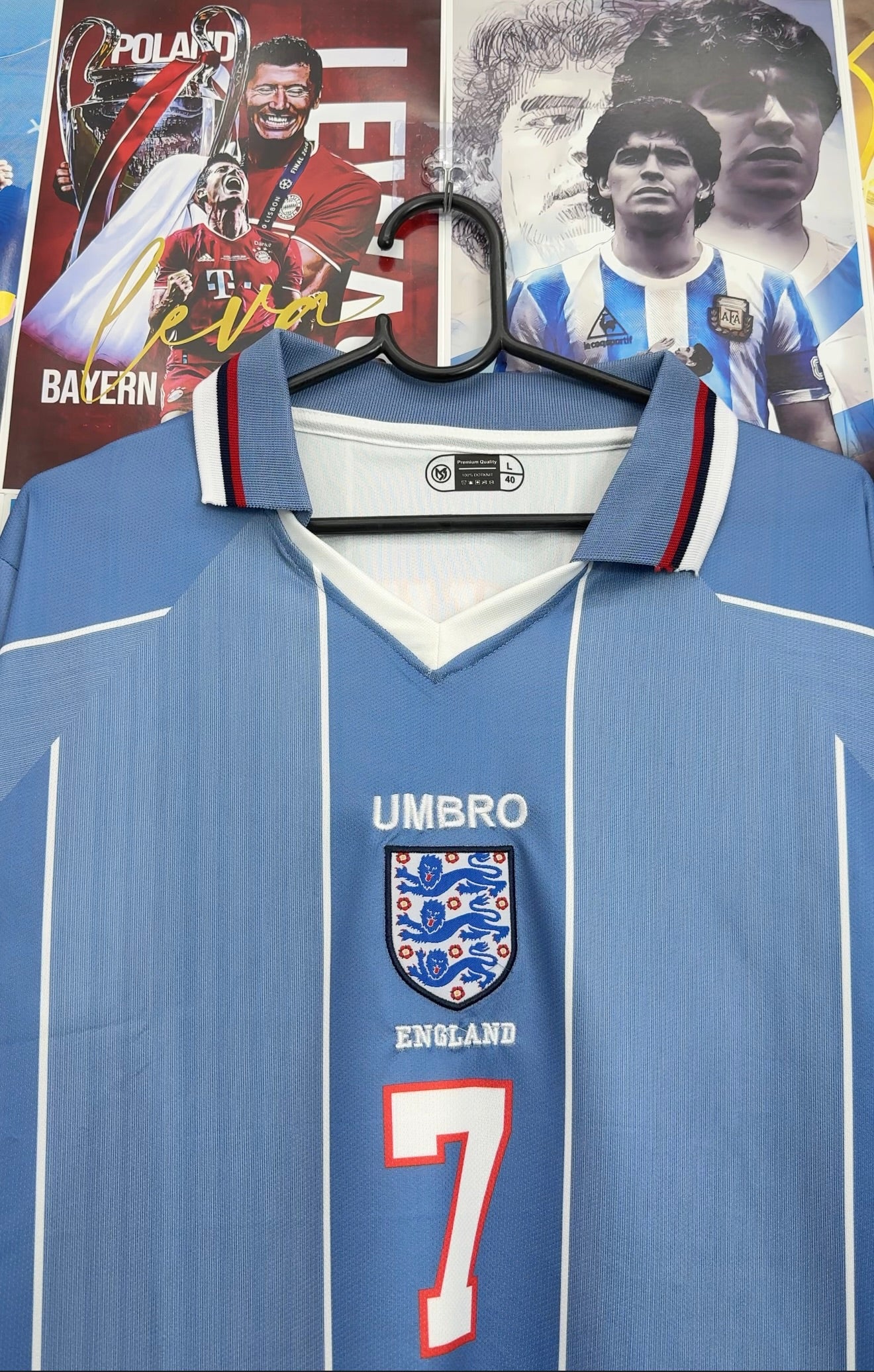 BECKHAM ENGLAND 1996 AWAY FULL SLEEVE KIT