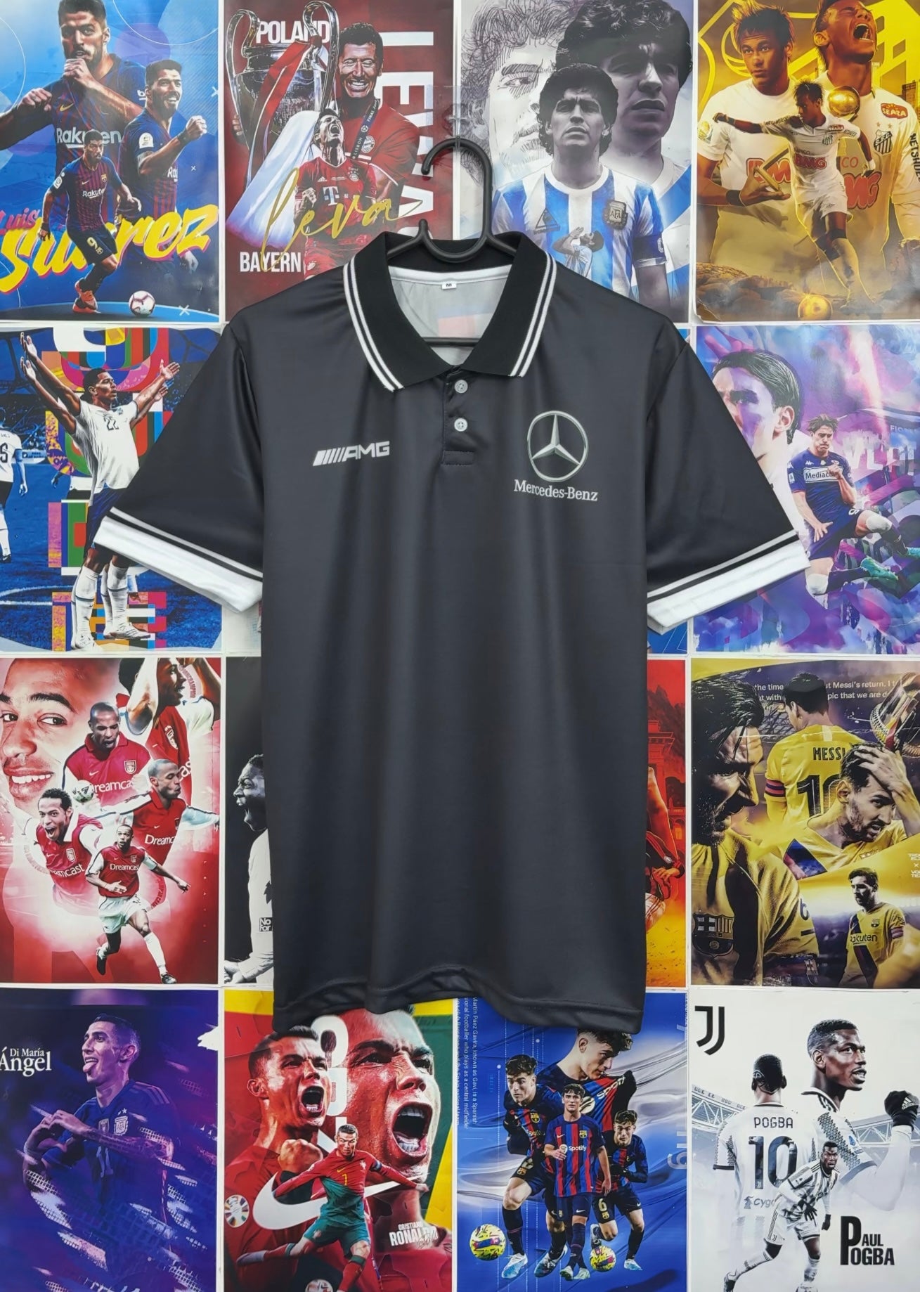 F1 MERCEDES BLACK POLO JERSEY