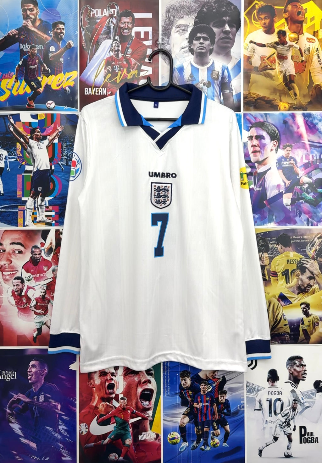BECKHAM ENGLAND 1996 HOME FULL SLEEVE KIT