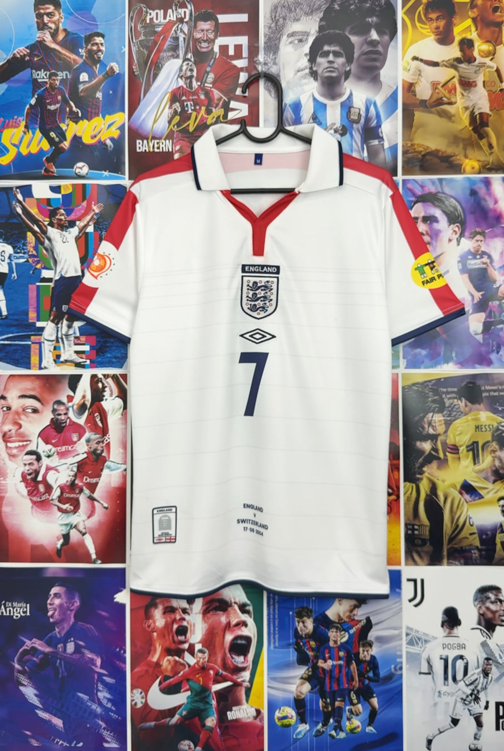 BECKHAM ENGLAND 2004 HOME KIT