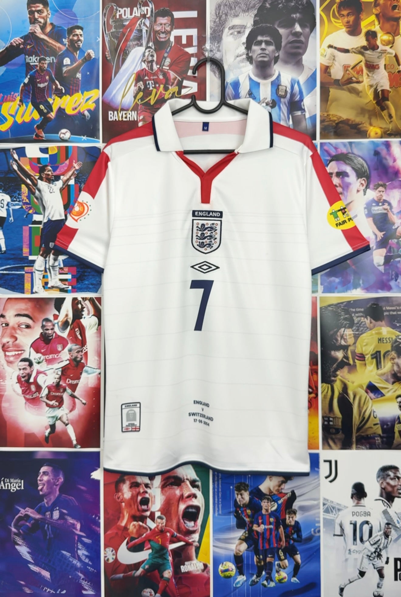 BECKHAM ENGLAND 2004 HOME KIT