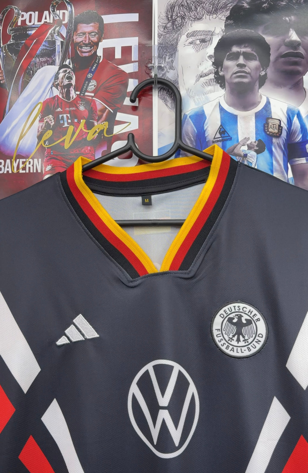 BECKENBAUER GERMANY 1996 BLACK OVERSIZED KIT