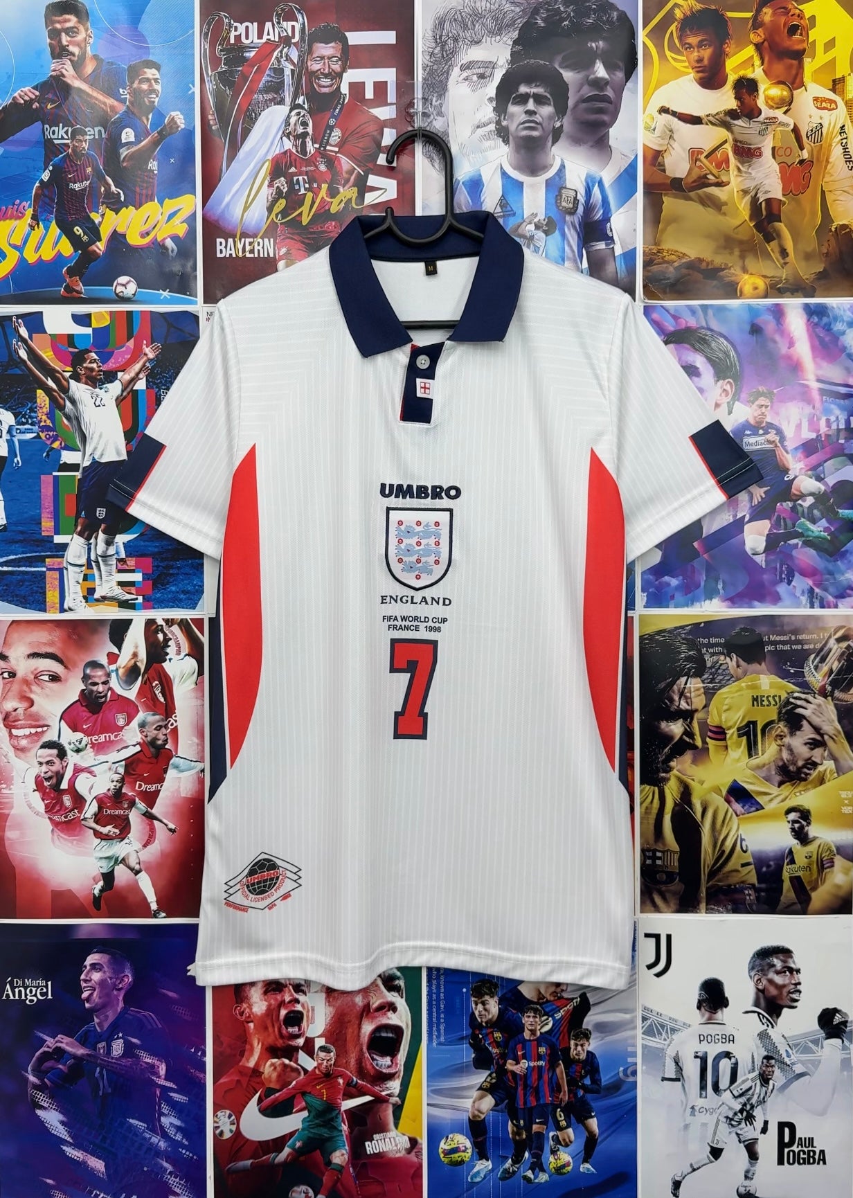 BECKHAM ENGLAND 1998 HOME KIT