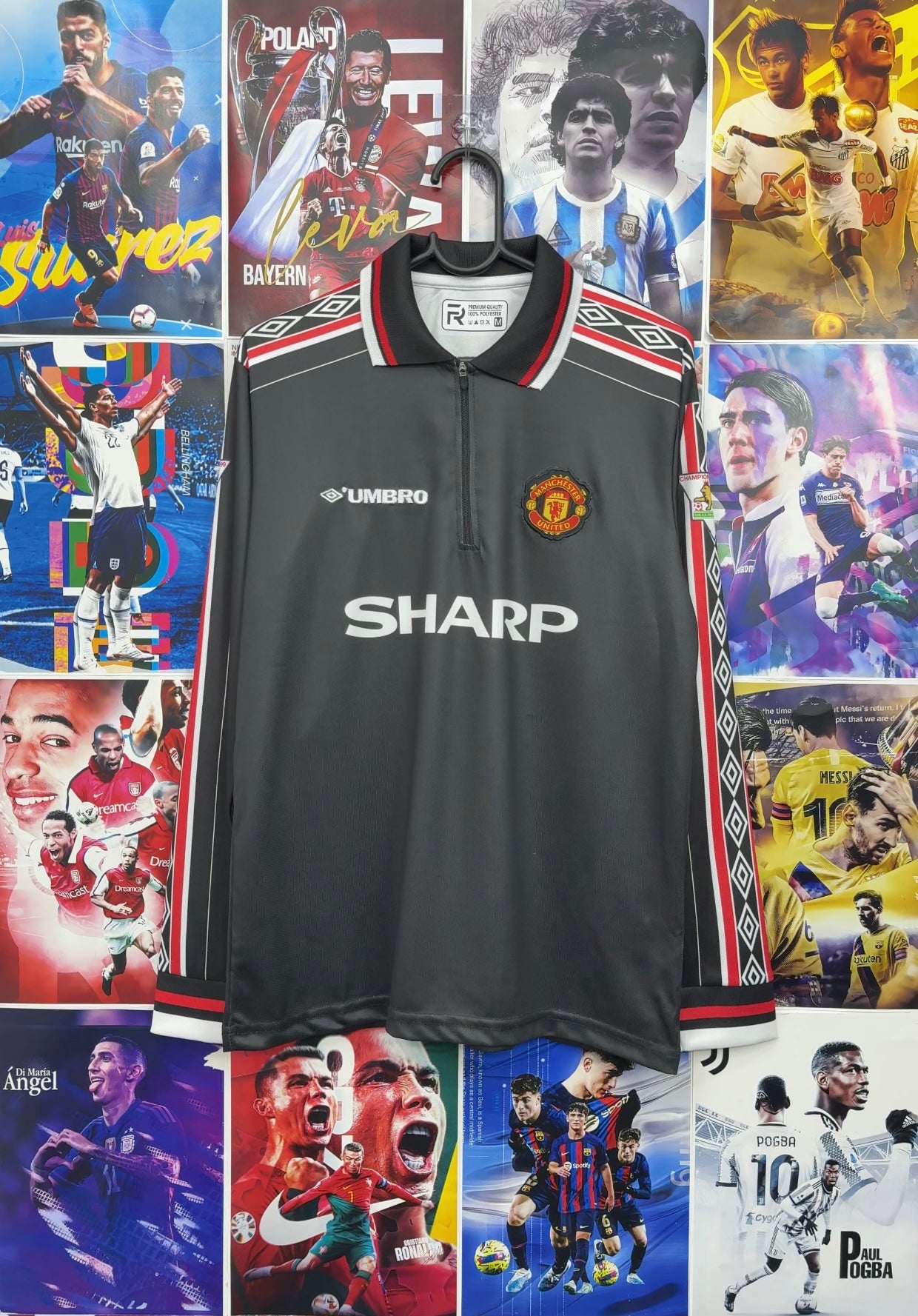 BECKHAM MAN UNITED 98-99 BLACK FULL SLEEVE KIT