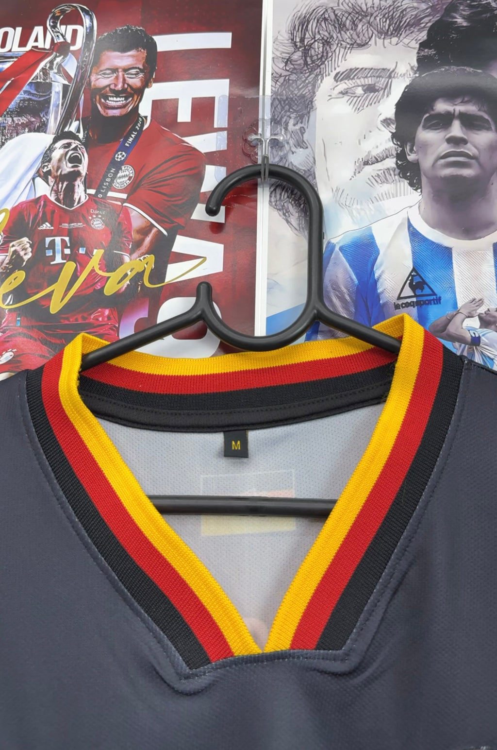 BECKENBAUER GERMANY 1996 BLACK OVERSIZED KIT