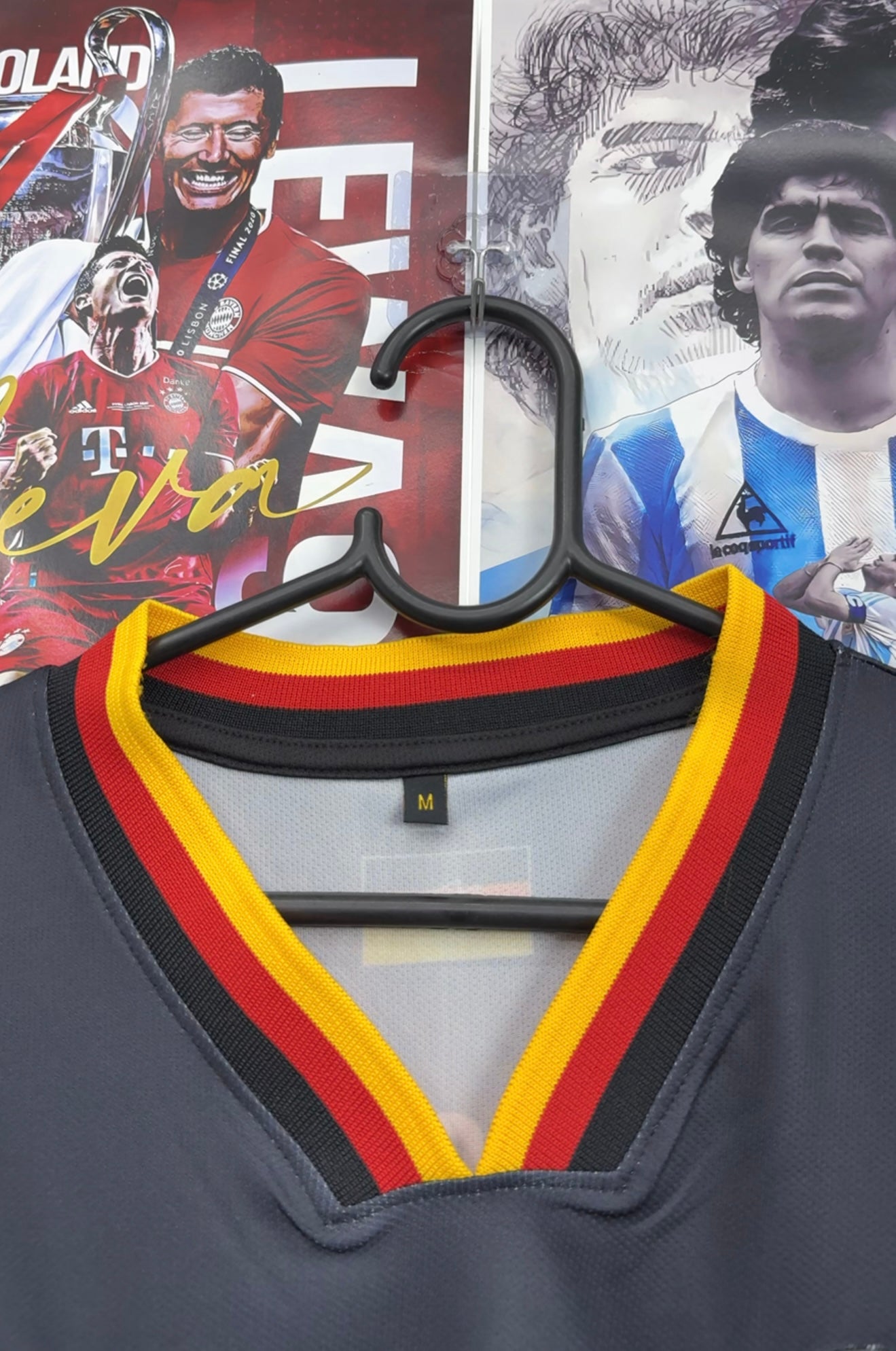 BECKENBAUER GERMANY 1996 BLACK OVERSIZED KIT