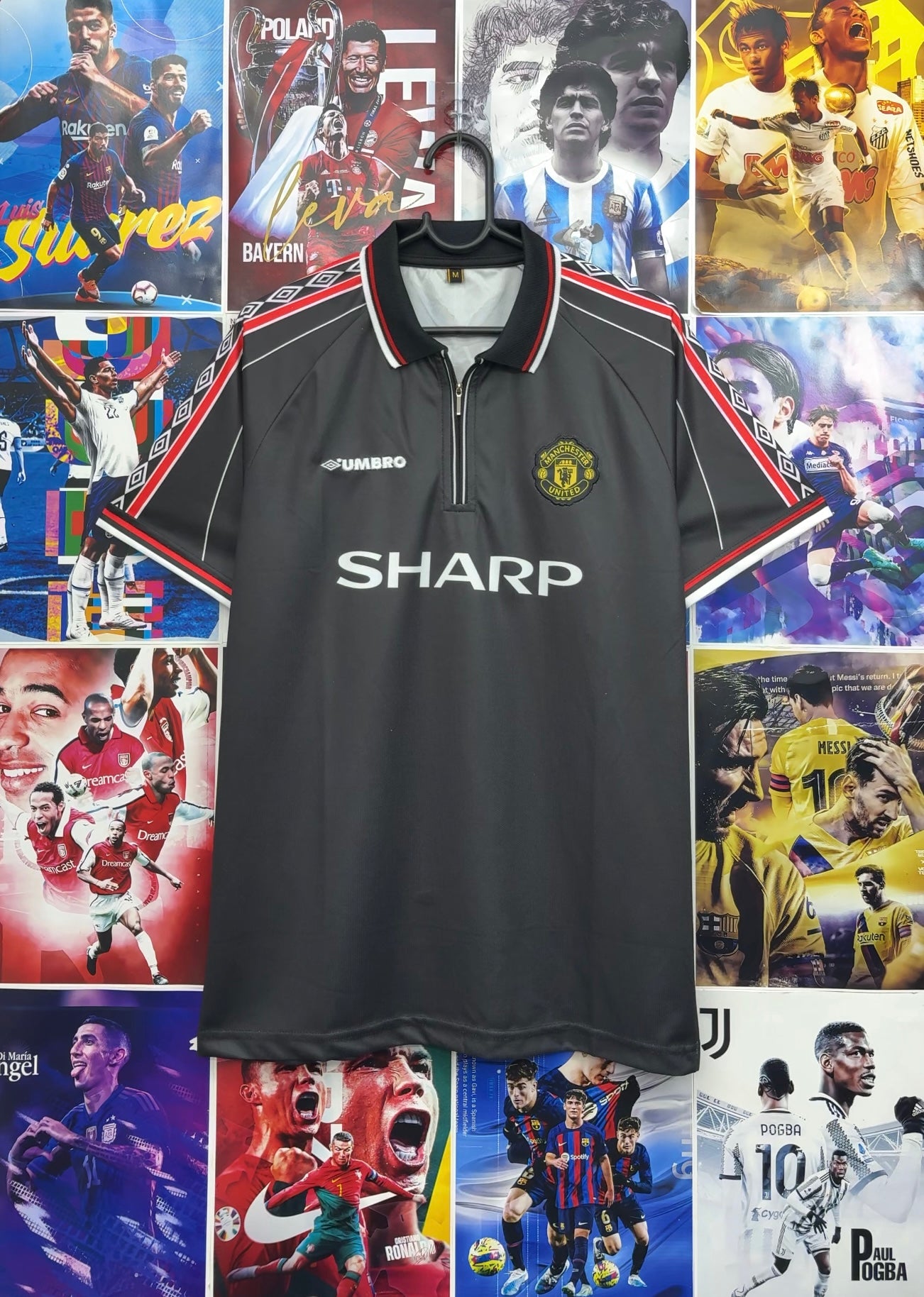 BECKHAM MAN UNITED 98-99 BLACK KIT