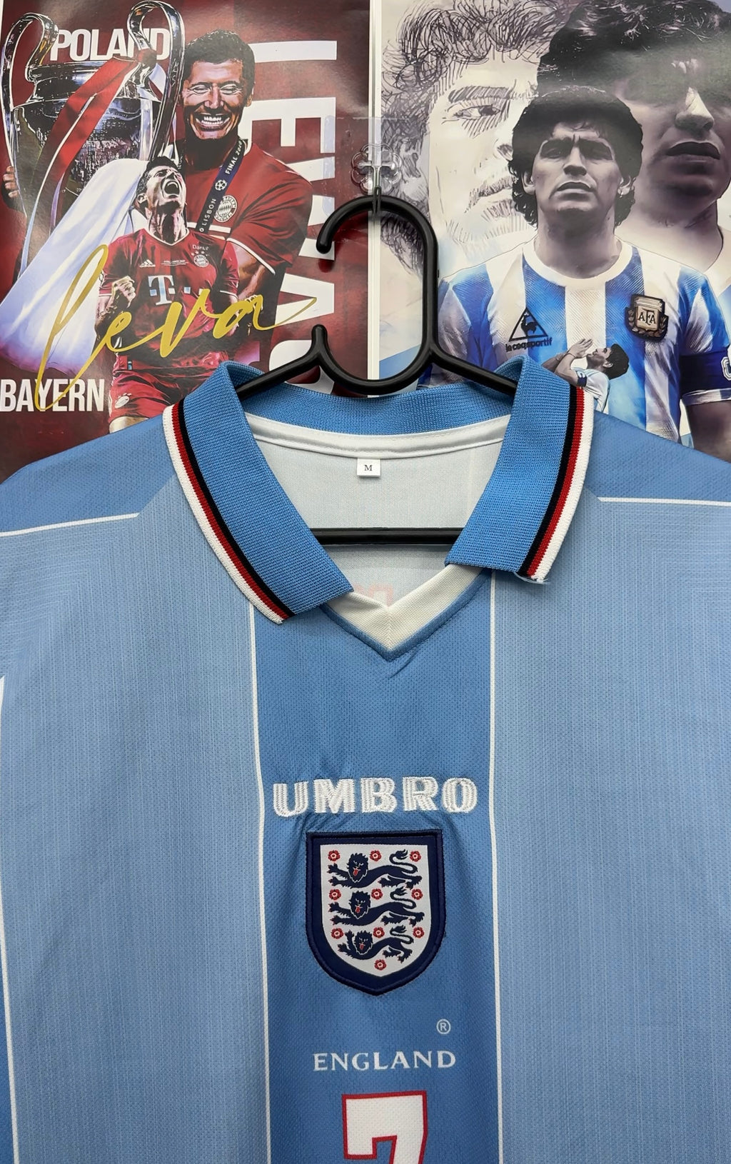 BECKHAM ENGLAND 1996 AWAY KIT