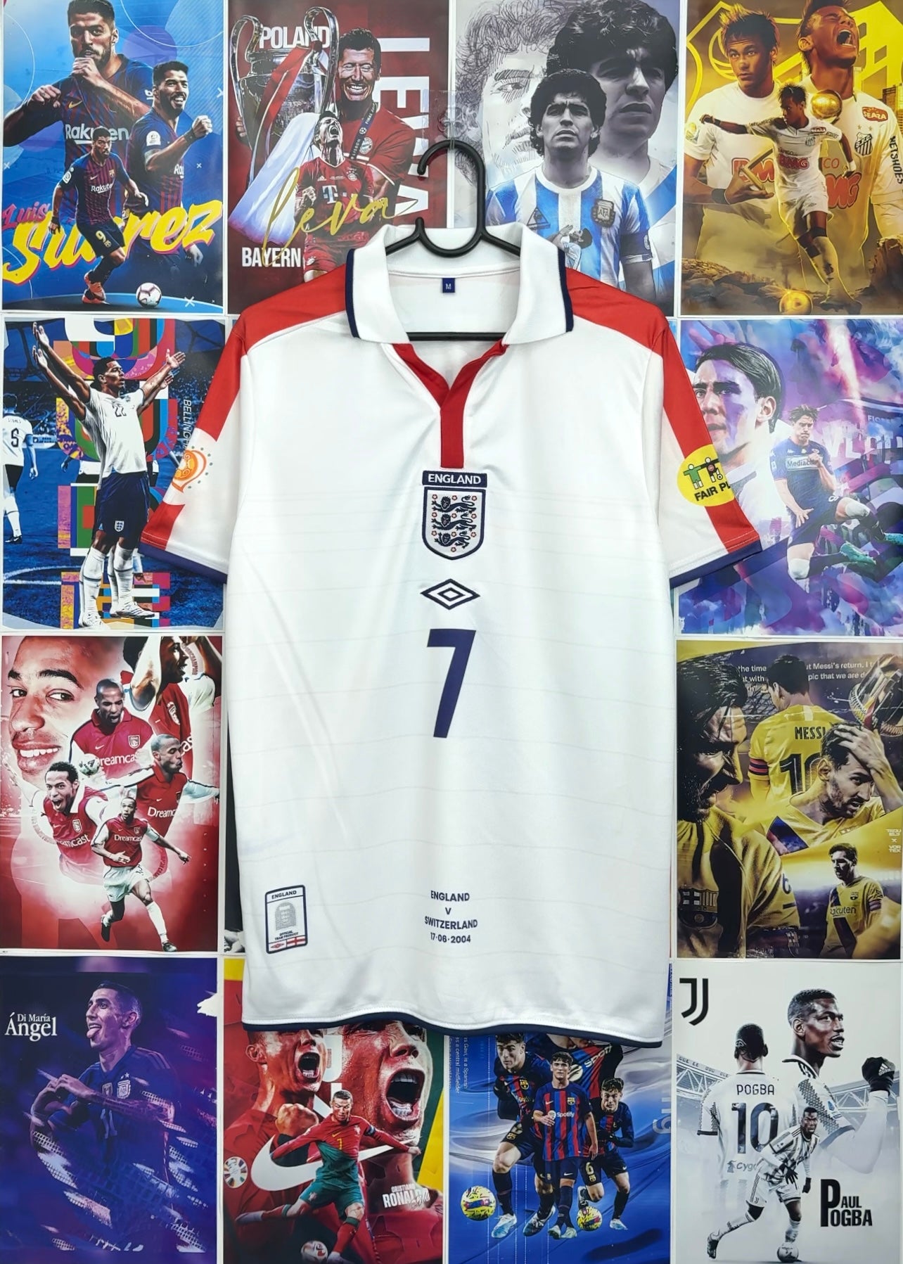 BECKHAM ENGLAND 2004 HOME KIT