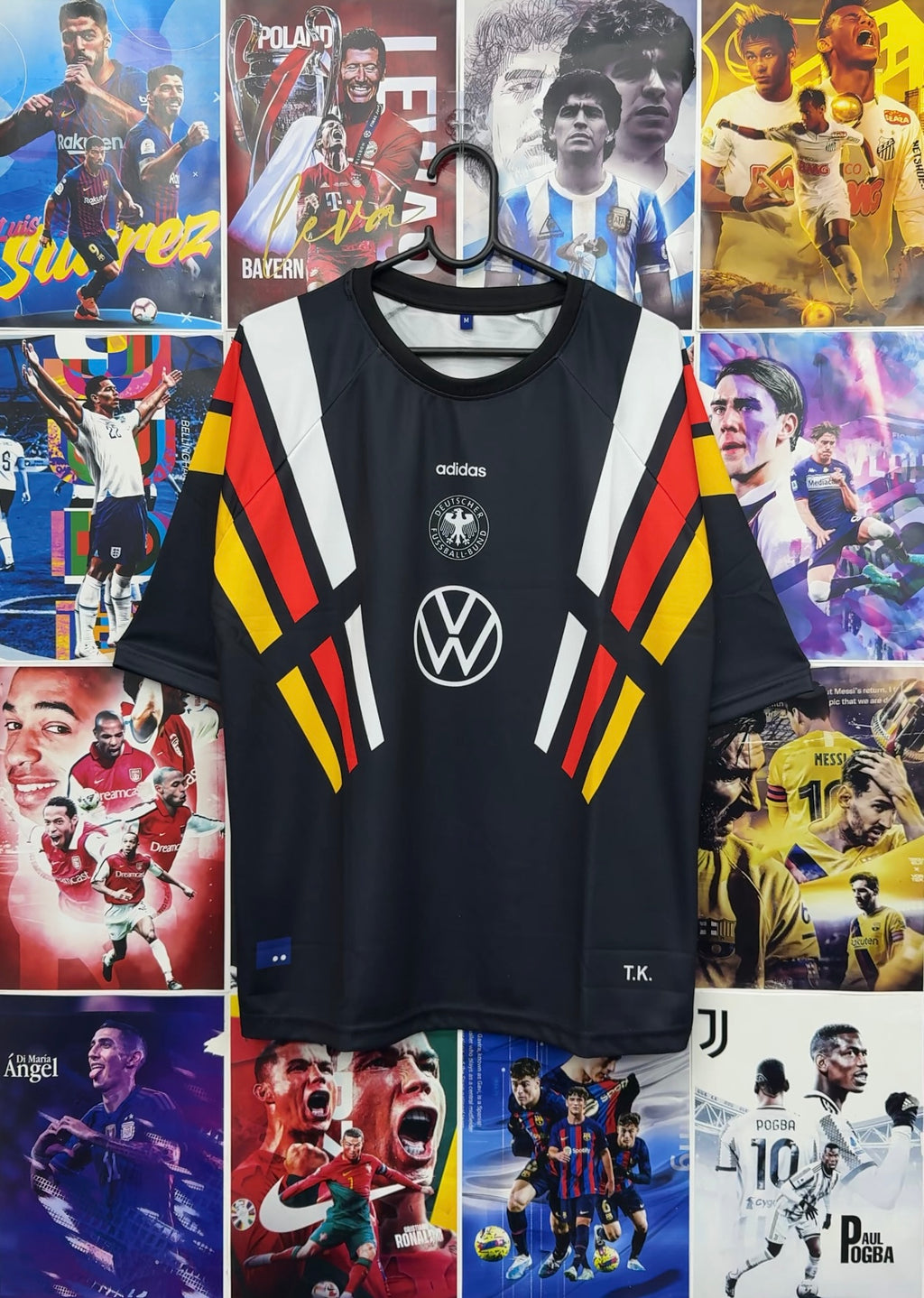 BECKENBAUER GERMANY 1996 BLACK OVERSIZED KIT
