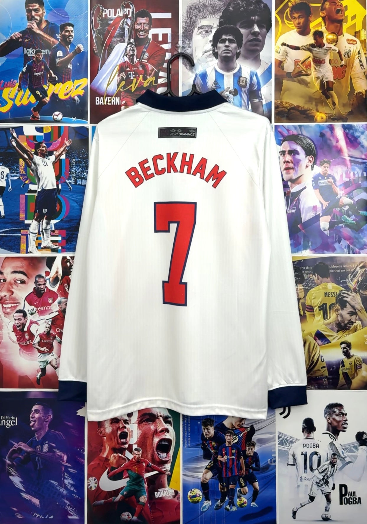 BECKHAM ENGLAND 1998 HOME FULL SLEEVE KIT