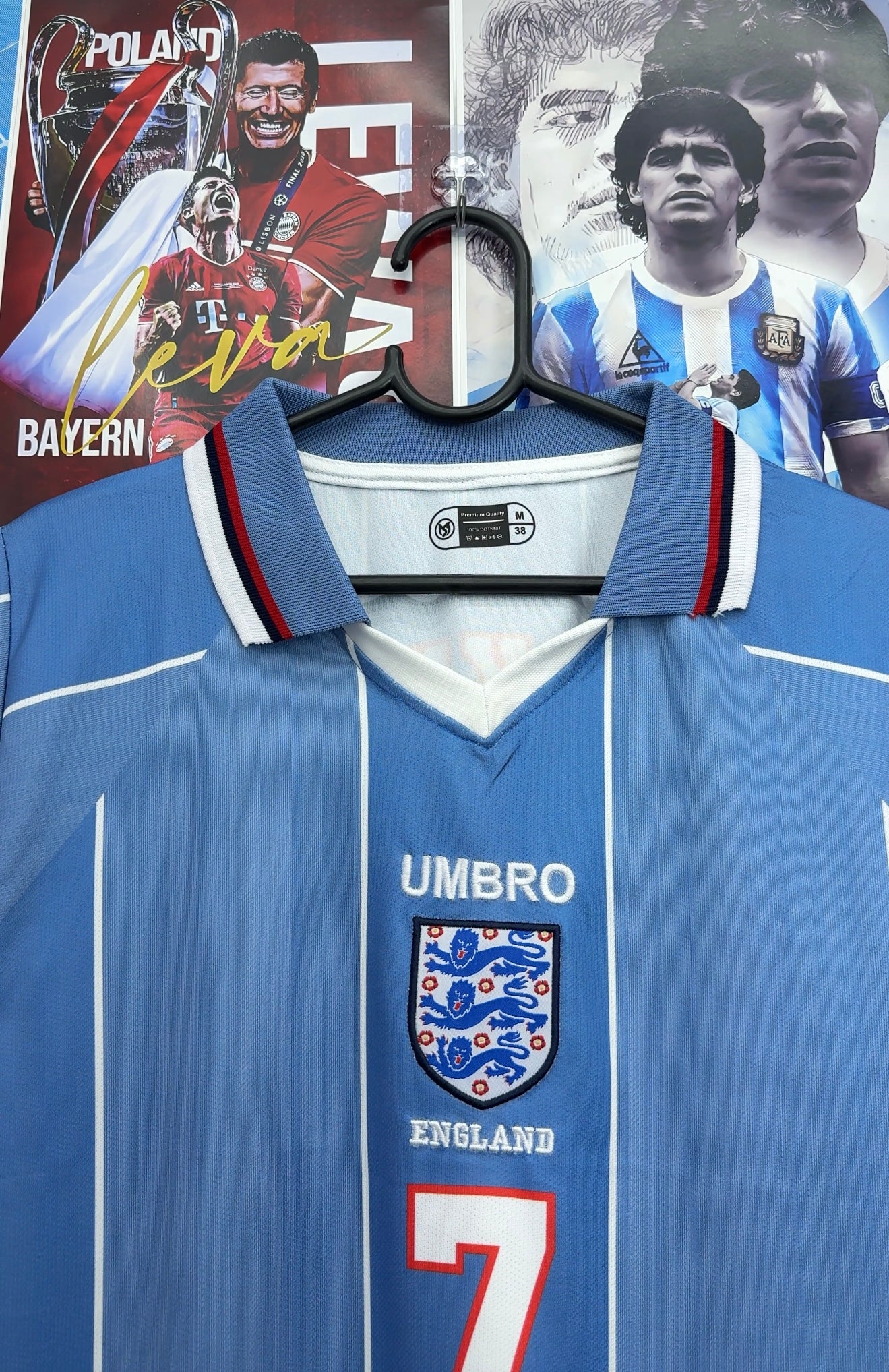 BECKHAM ENGLAND 1996 AWAY KIT
