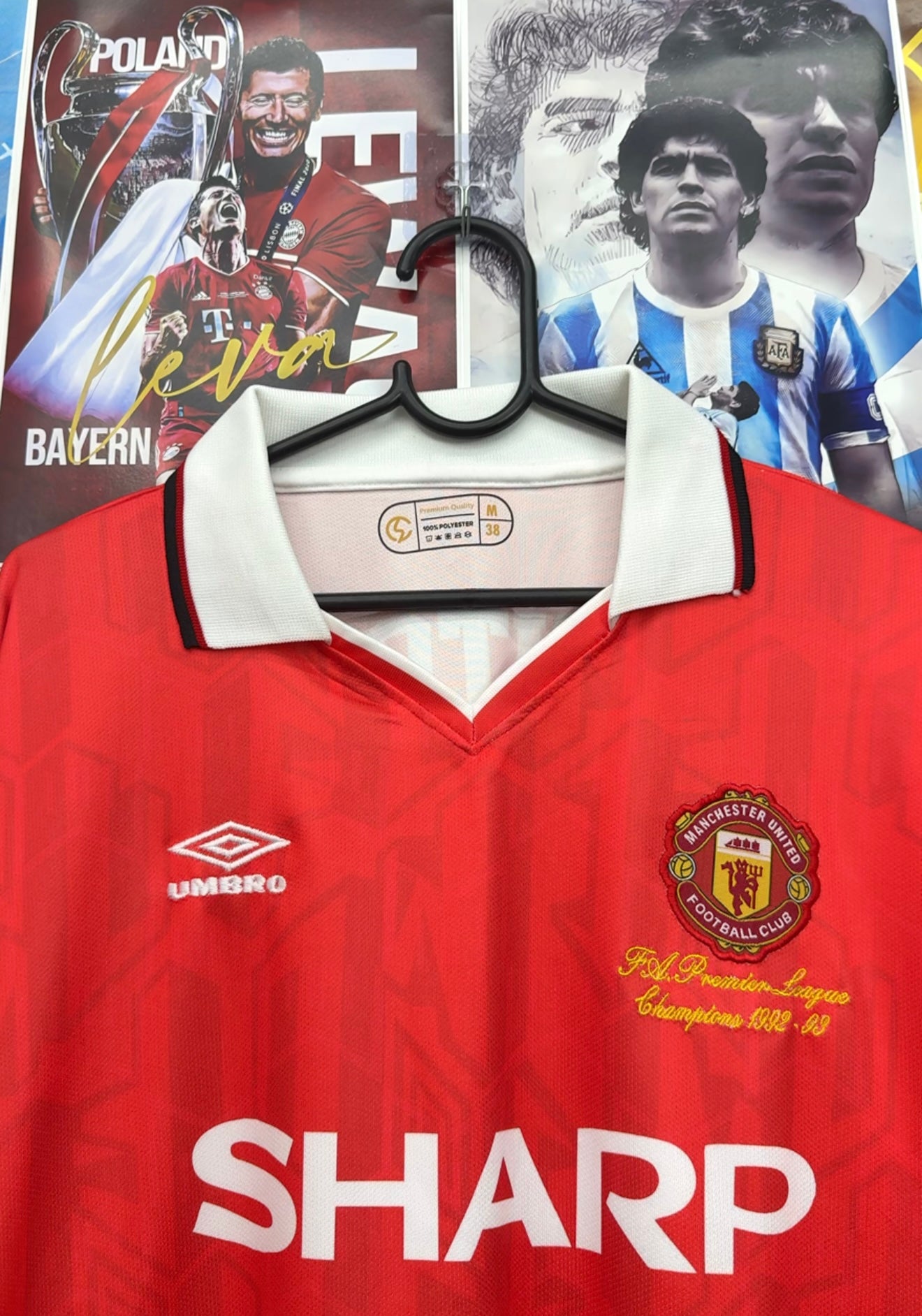 CANTONA MAN UNITED 94-95 HOME OVERSIZED KIT